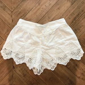 White lacey short